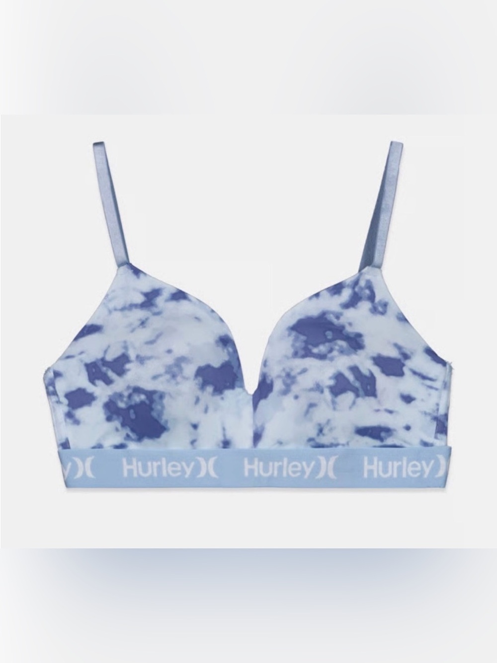 Hurley Light Blue and Navy Tie-Dye Bra 34C